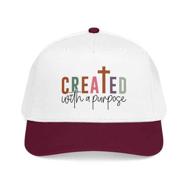 Faith Inspired Mid Profile Baseball Cap - Created With a Purpose | Hats by atgodanddesigns
