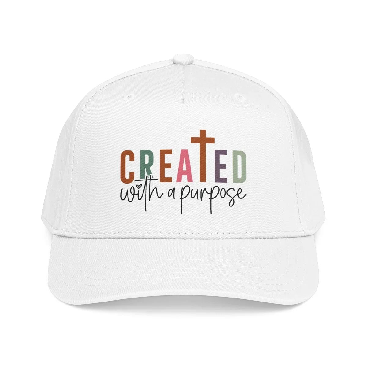Faith Inspired Mid Profile Baseball Cap - Created With a Purpose | Hats by atgodanddesigns