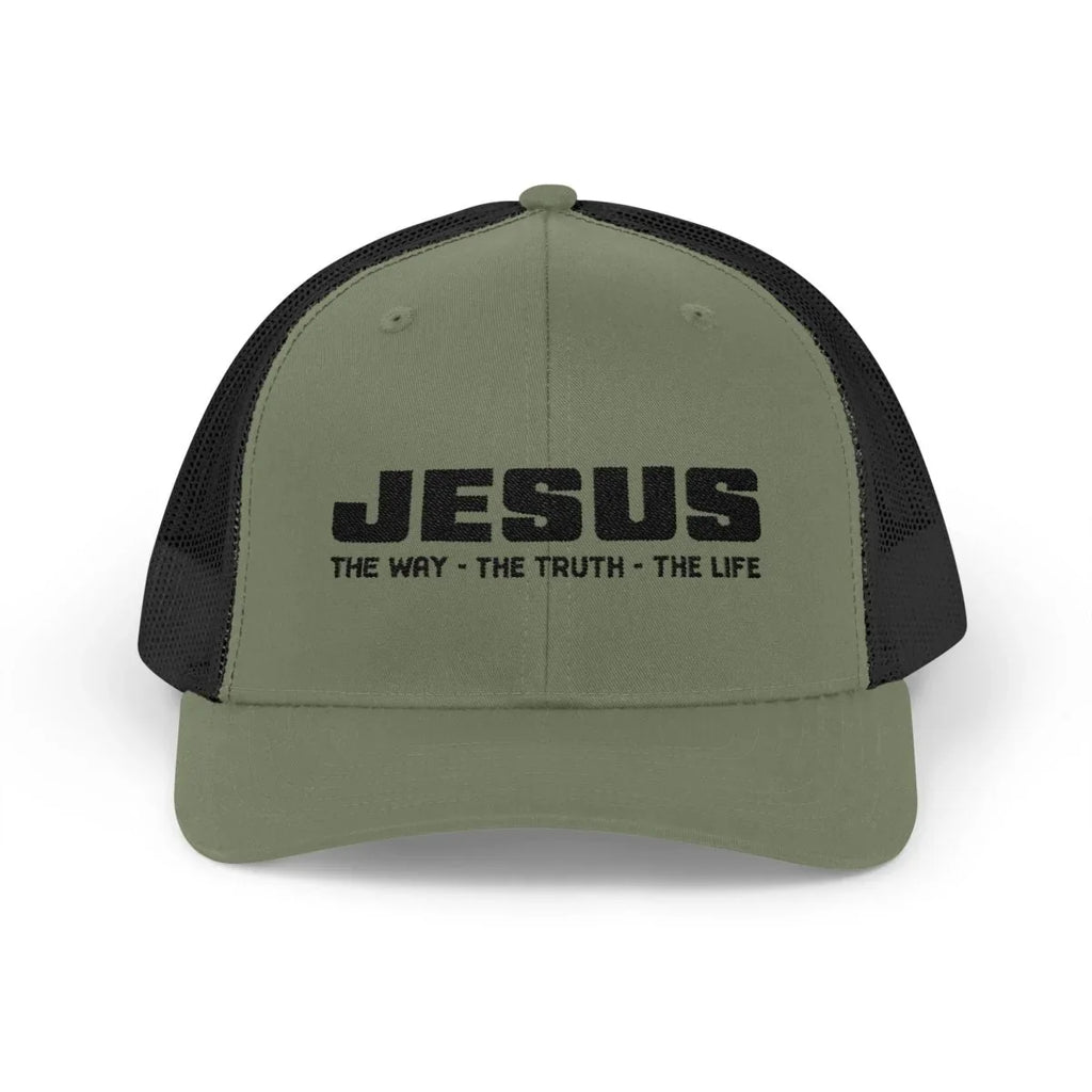 Faith Inspired Snapback Trucker Cap Embroidered - Jesus The Way The Truth The Life | Hats by atgodanddesigns