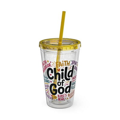 Faith Inspired Sunsplash Inspirational Tumbler with Straw 16oz Kids' - Child Of God | Mug by atgodanddesigns