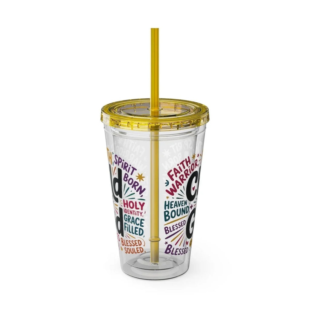 Faith Inspired Sunsplash Inspirational Tumbler with Straw 16oz Kids' - Child Of God | Mug by atgodanddesigns