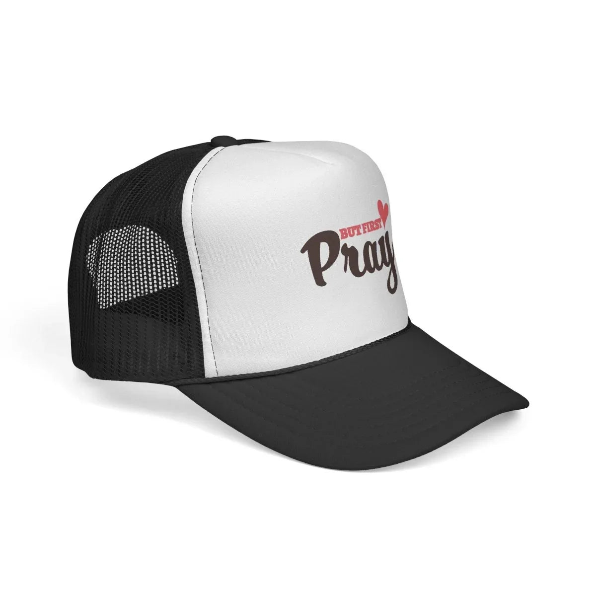 Faith Inspired Trucker Hat - But First Pray | Hats by atgodanddesigns