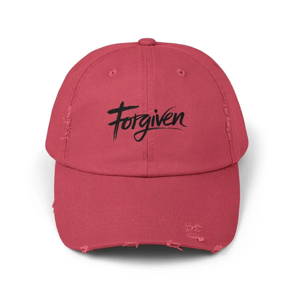 Faith Inspired Unisex Distressed Baseball Cap - Forgiven | Hats by atgodanddesigns