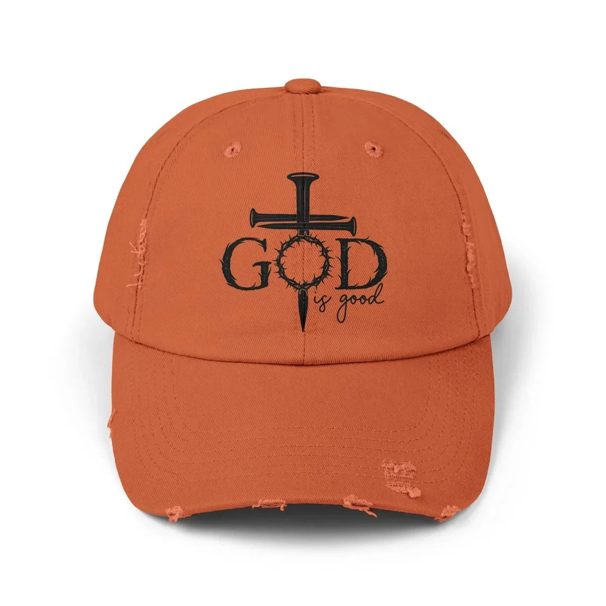 Faith Inspired Unisex Distressed Baseball Cap - God Is Good | Hats by atgodanddesigns