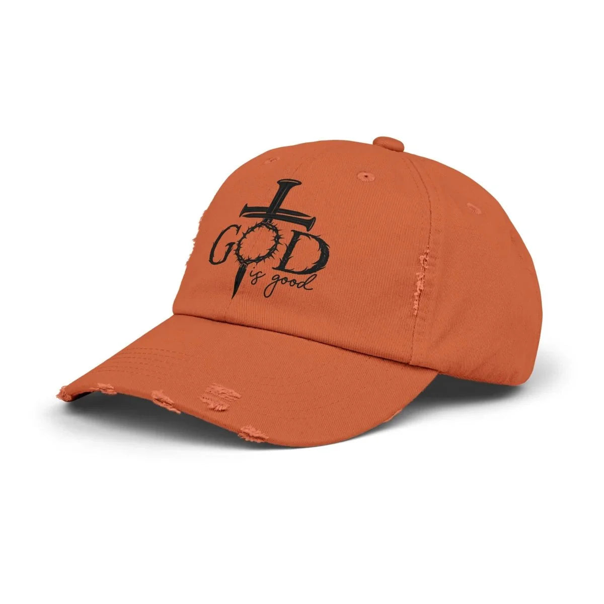 Faith Inspired Unisex Distressed Baseball Cap - God Is Good | Hats by atgodanddesigns