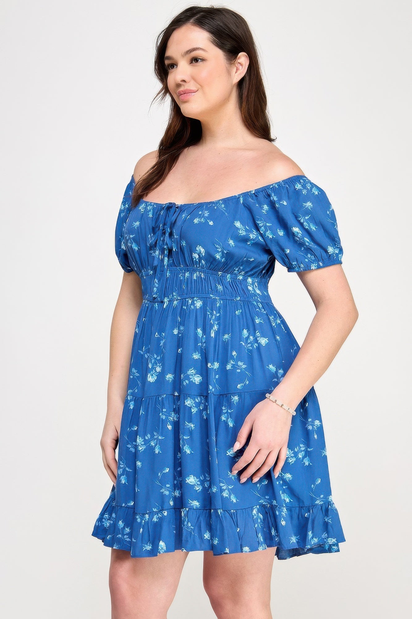 Floral Front - tie Elastic Waist Ruffle Dress | by atgodanddesigns