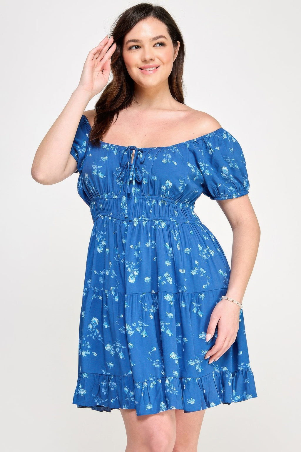 Floral Front - tie Elastic Waist Ruffle Dress | by atgodanddesigns