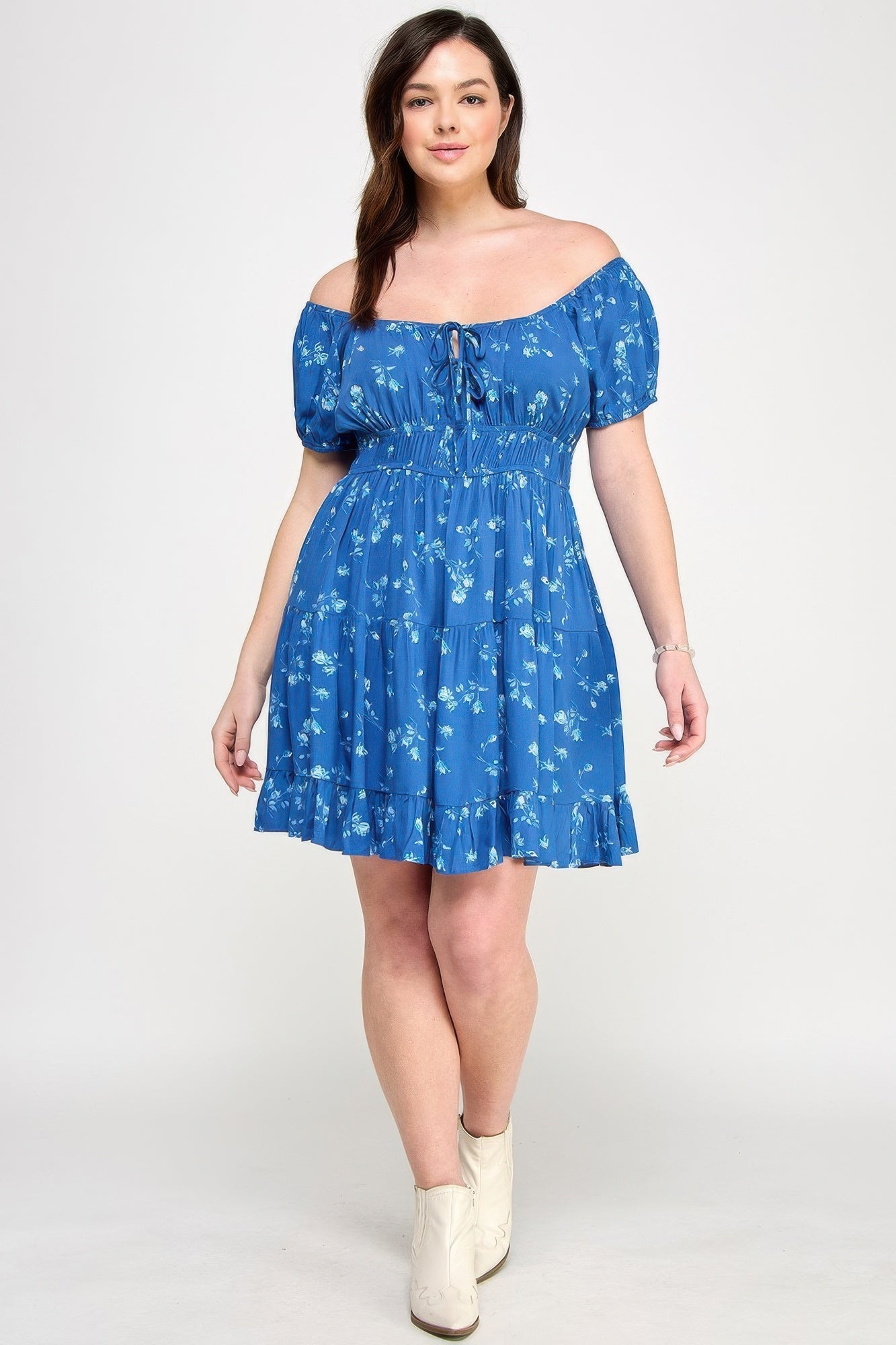 Floral Front - tie Elastic Waist Ruffle Dress | by atgodanddesigns
