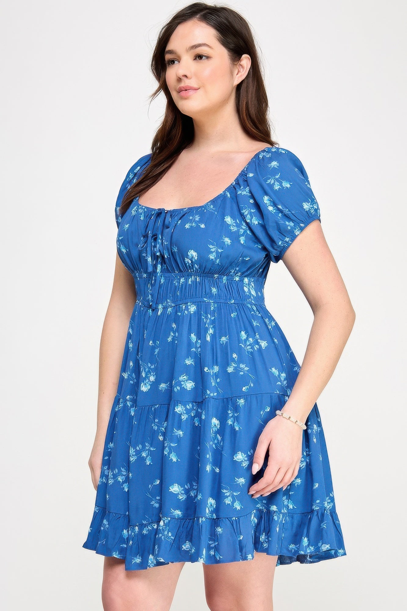 Floral Front - tie Elastic Waist Ruffle Dress | by atgodanddesigns