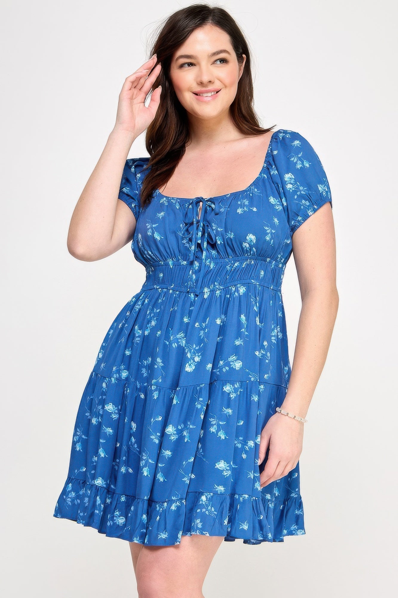 Floral Front - tie Elastic Waist Ruffle Dress | by atgodanddesigns