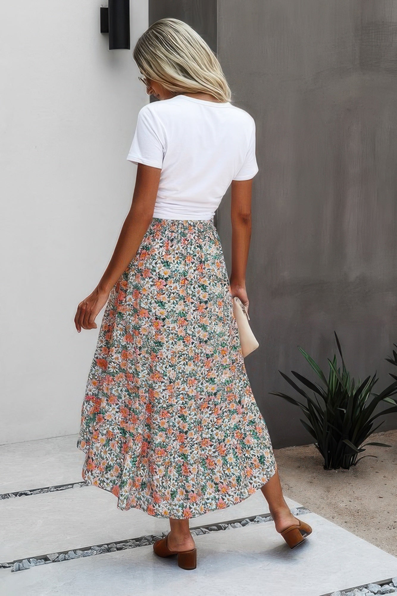 Floral Print High Waist Skirt A Line Long Skirt | by atgodanddesigns
