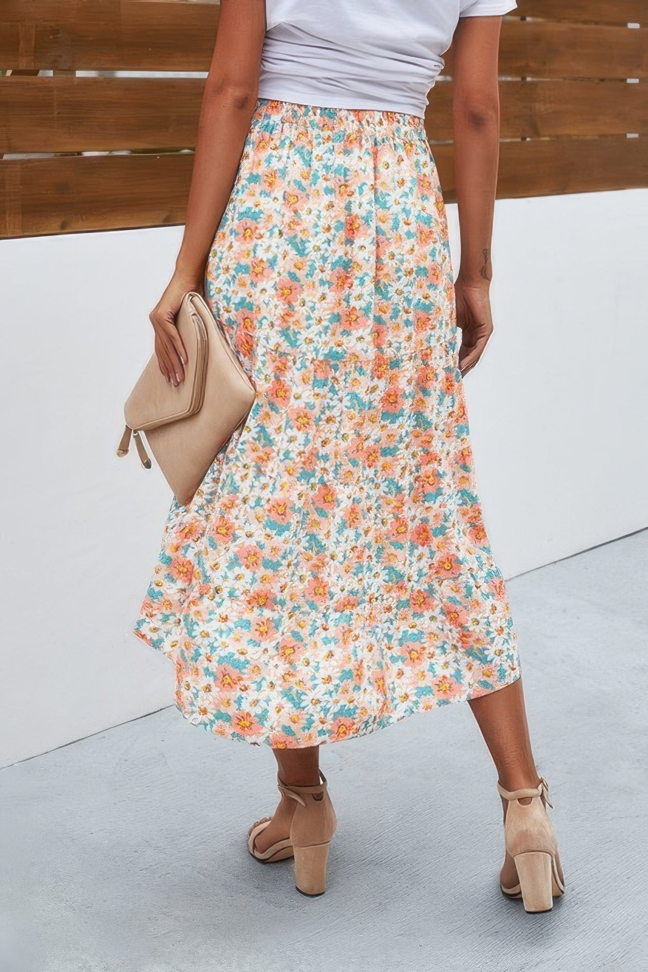Floral Print High Waist Skirt A Line Long Skirt | by atgodanddesigns