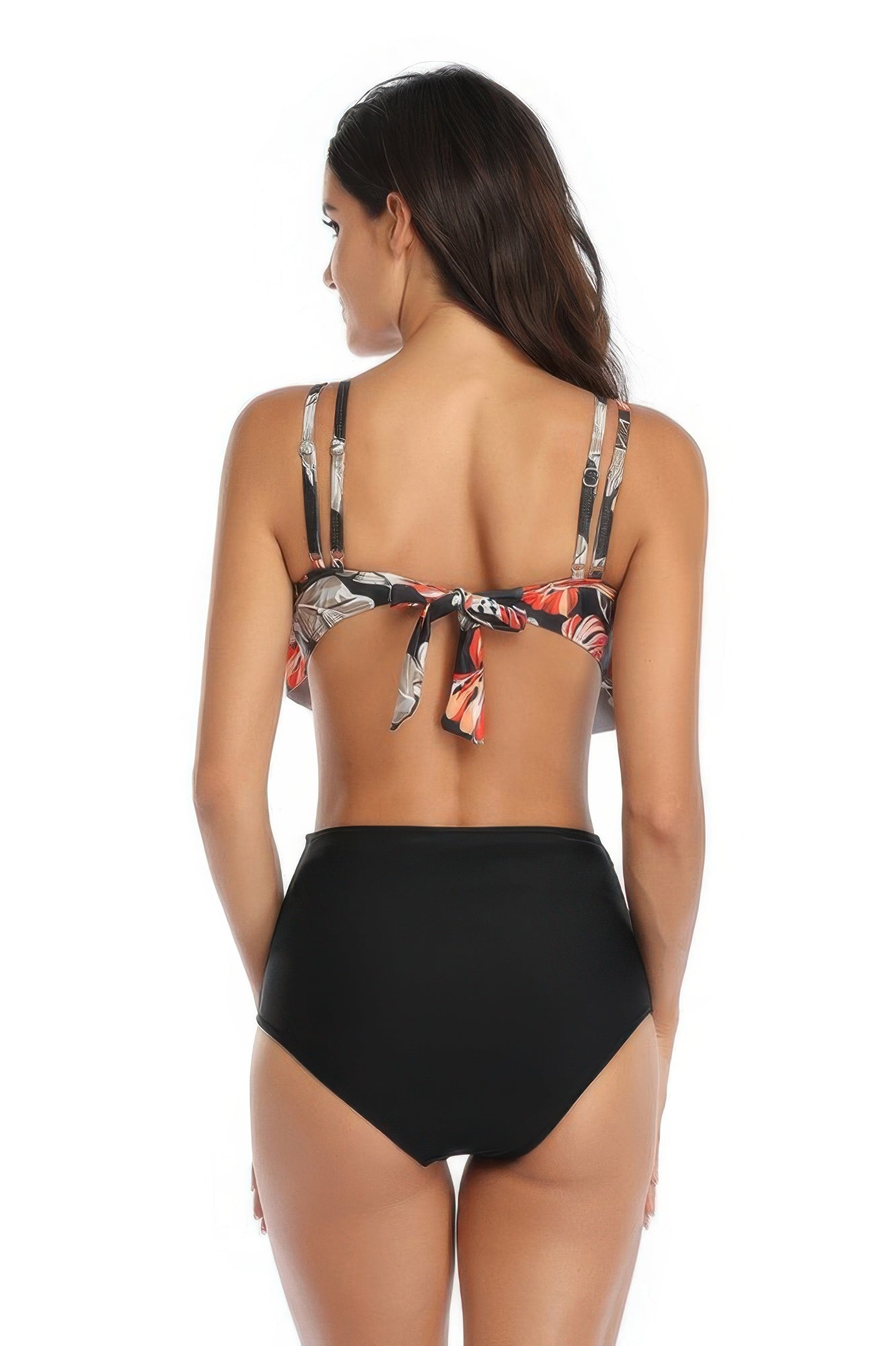 Floral Printed Ruffles Ruffle High Waist Swimsuit | by atgodanddesigns