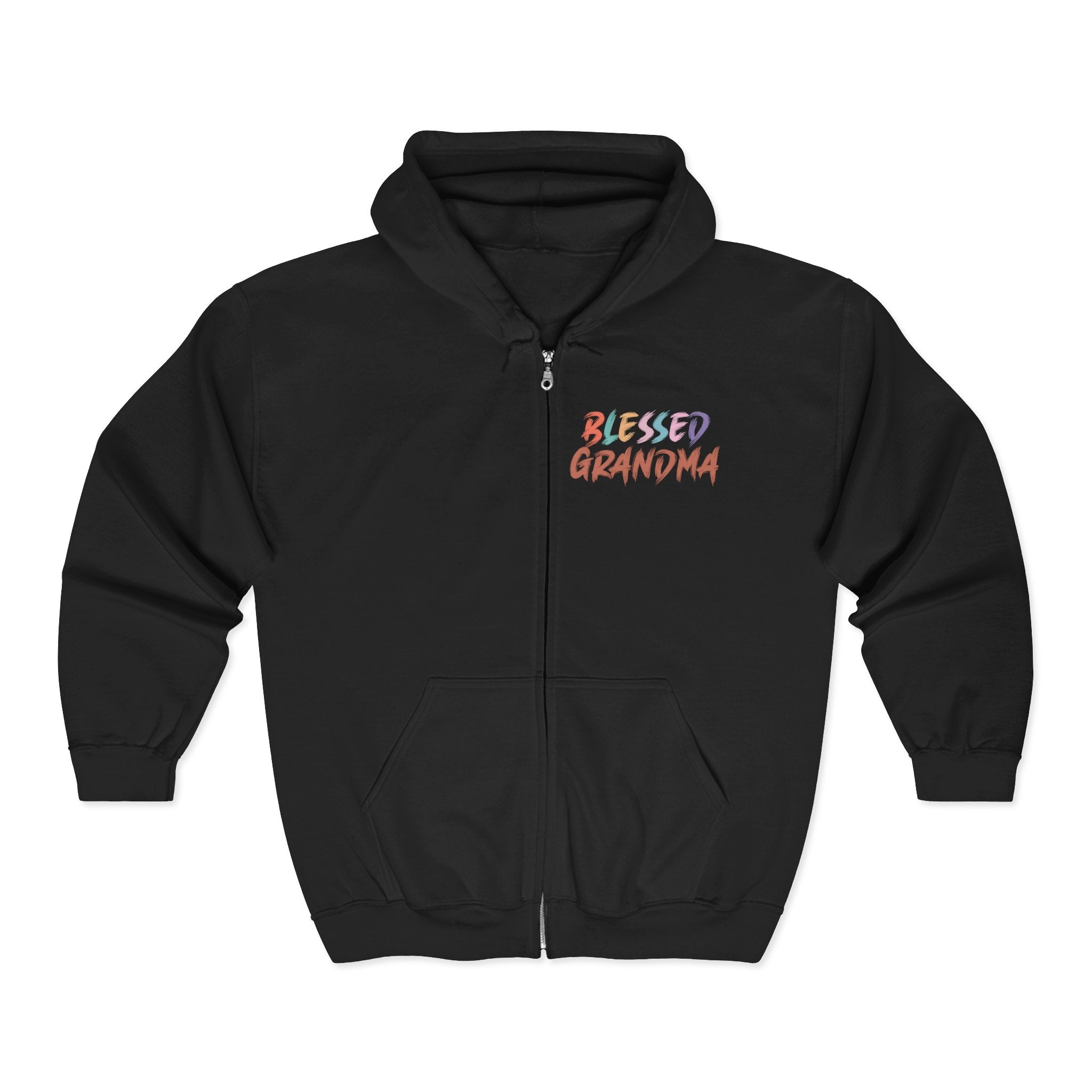 Grandma Full Zip Hooded Sweatshirt - Blessed Grandma | Hoodie by atgodanddesigns