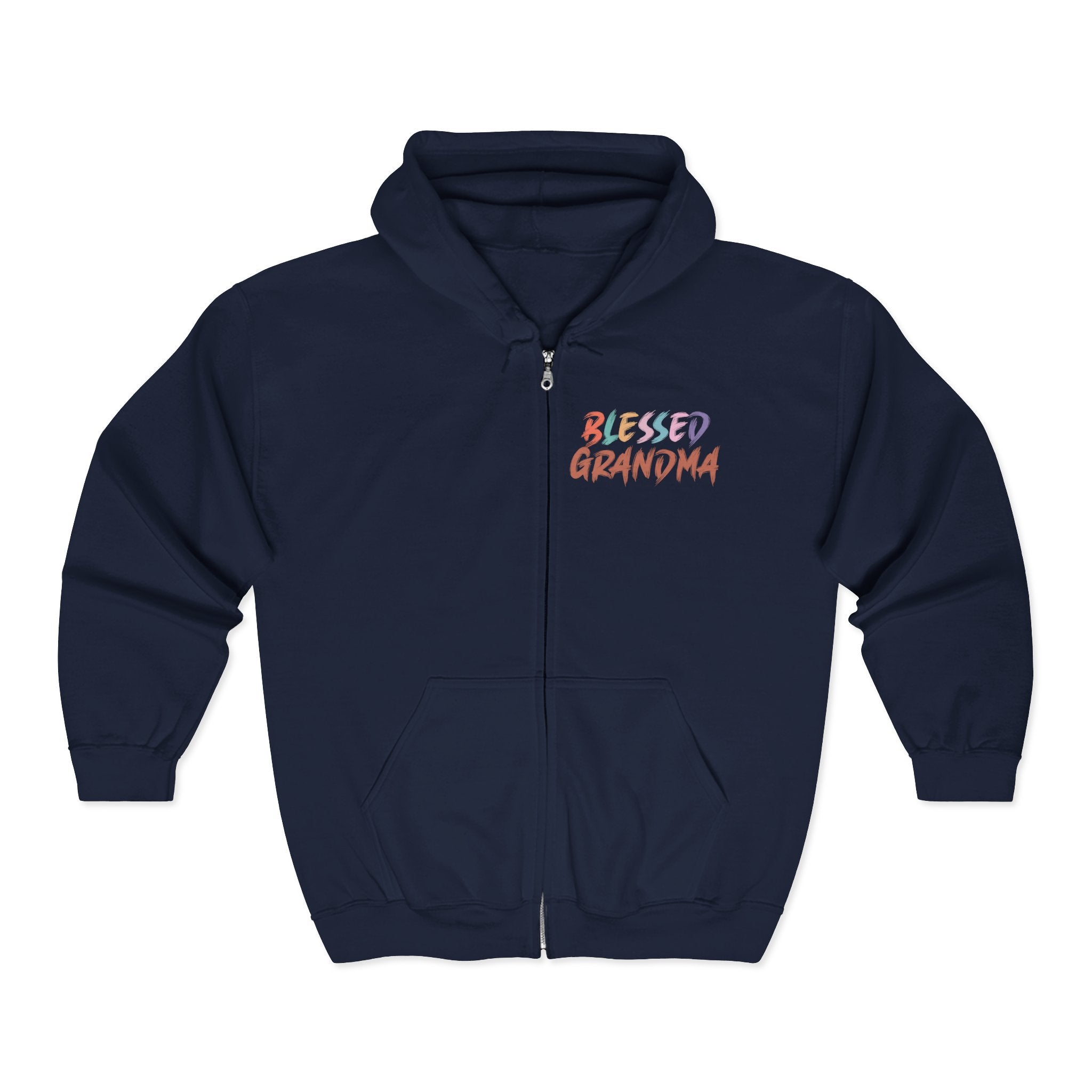 Grandma Full Zip Hooded Sweatshirt - Blessed Grandma | Hoodie by atgodanddesigns