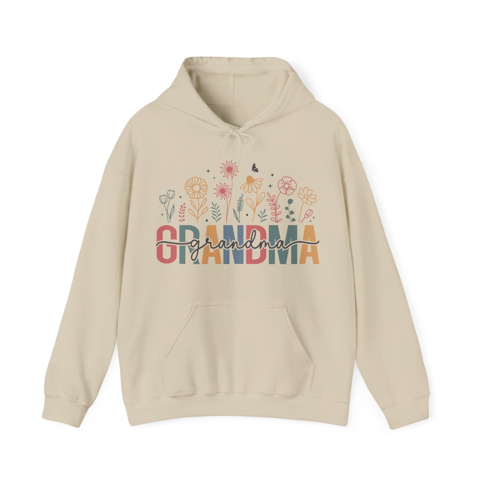 Grandma Hooded Sweatshirt - Grandma Floral | Hoodie by atgodanddesigns