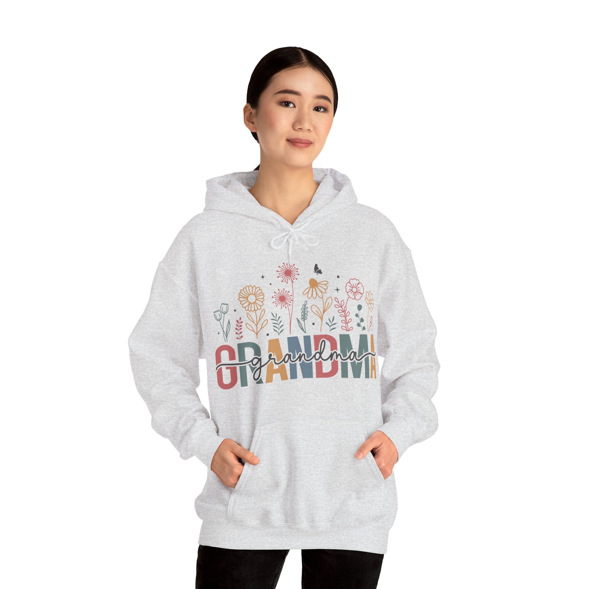 Grandma Hooded Sweatshirt - Grandma Floral | Hoodie by atgodanddesigns