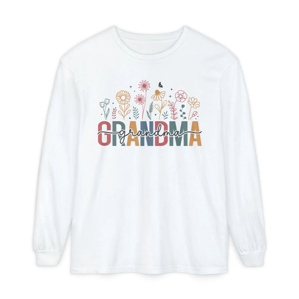 Grandma Long Sleeve - Grandma Floral | Long - sleeve by atgodanddesigns