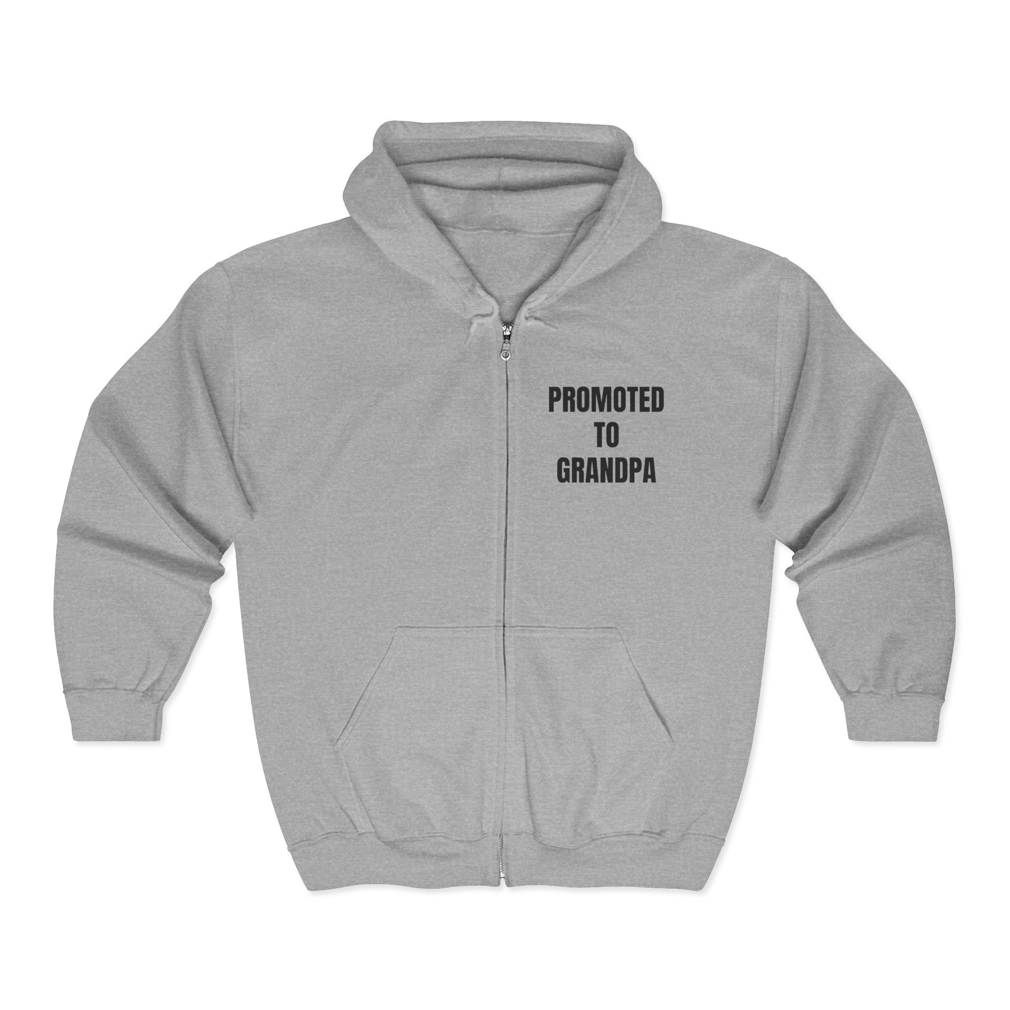 Grandpa Full Zip Hooded Sweatshirt - Promoted to Grandpa | Hoodie by atgodanddesigns