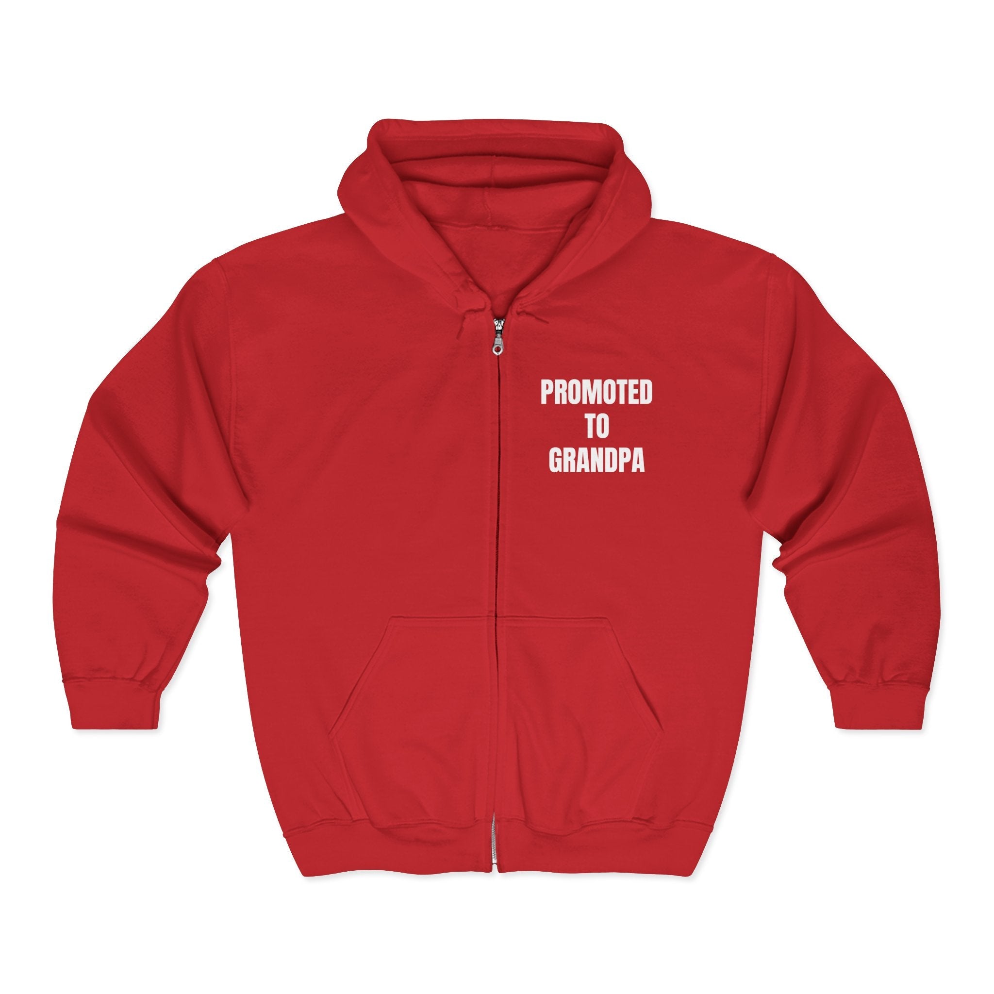 Grandpa Full Zip Hooded Sweatshirt - Promoted to Grandpa | Hoodie by atgodanddesigns