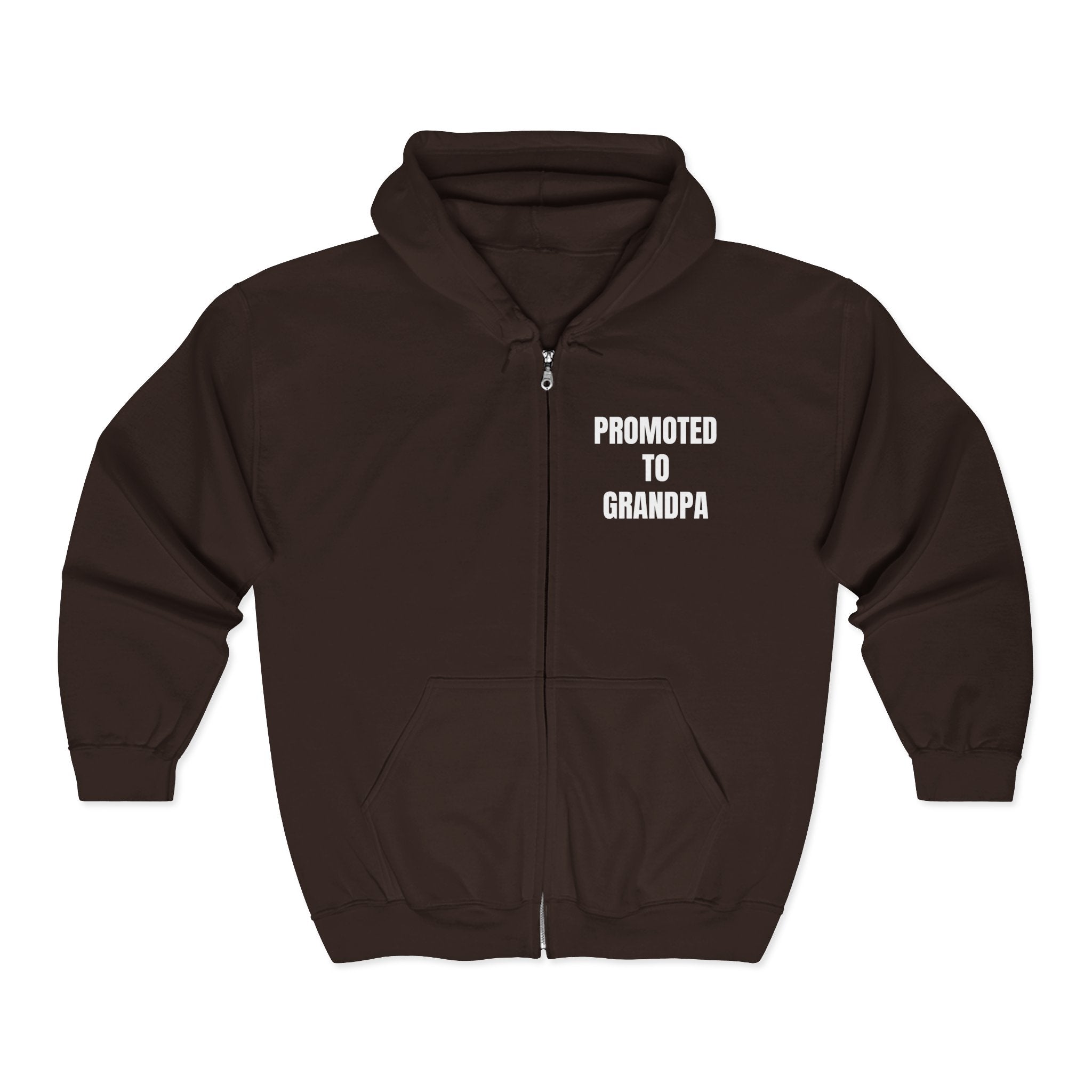 Grandpa Full Zip Hooded Sweatshirt - Promoted to Grandpa | Hoodie by atgodanddesigns
