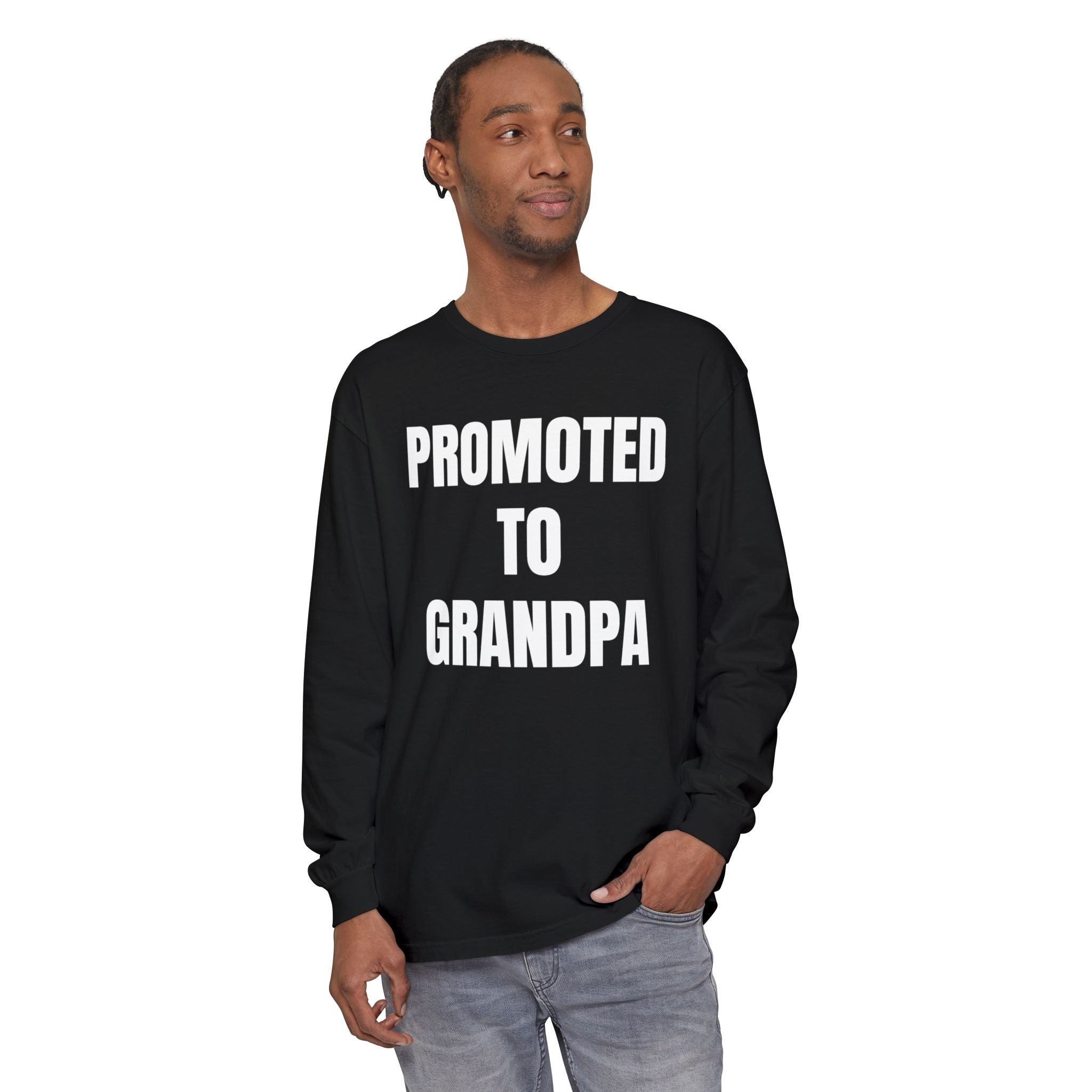 Grandpa Long Sleeve T-Shirt - Promoted to Grandpa | Long - sleeve by atgodanddesigns