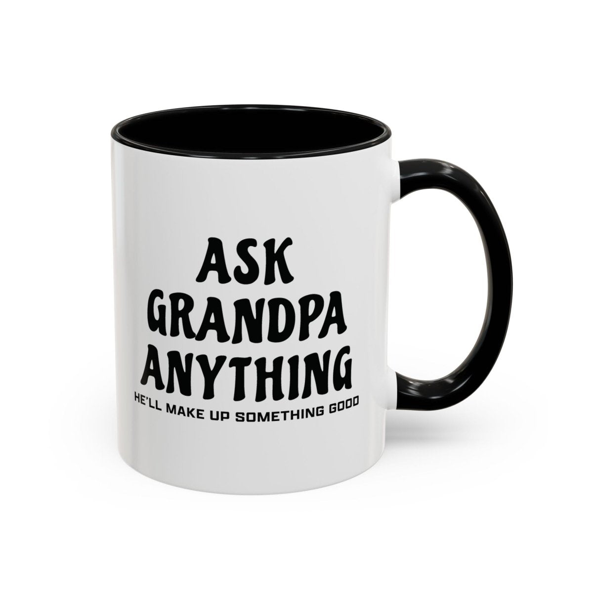 Graphic Accent Coffee Mug (11oz, 15oz) - Ask Grandpa Anything | Mug by atgodanddesigns