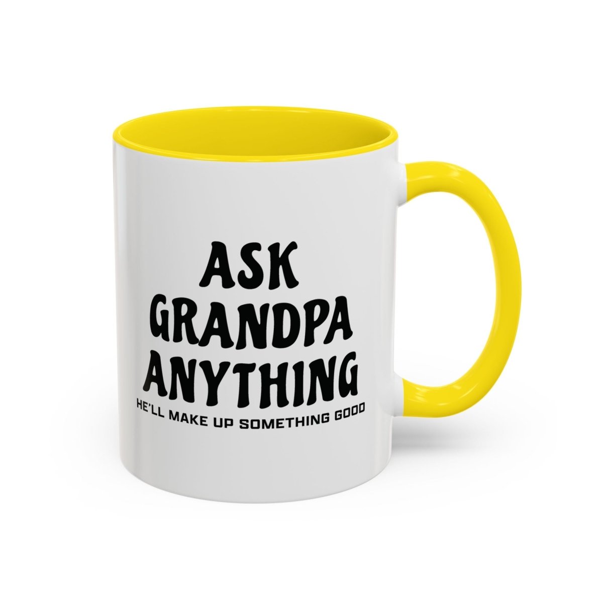 Graphic Accent Coffee Mug (11oz, 15oz) - Ask Grandpa Anything | Mug by atgodanddesigns