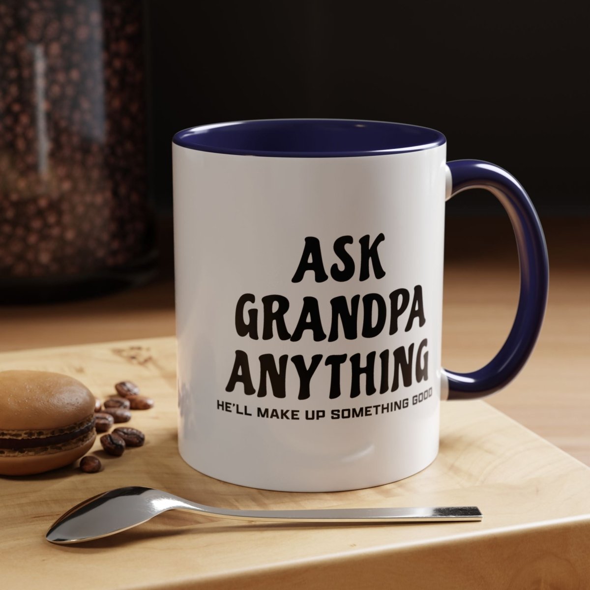 Graphic Accent Coffee Mug (11oz, 15oz) - Ask Grandpa Anything | Mug by atgodanddesigns