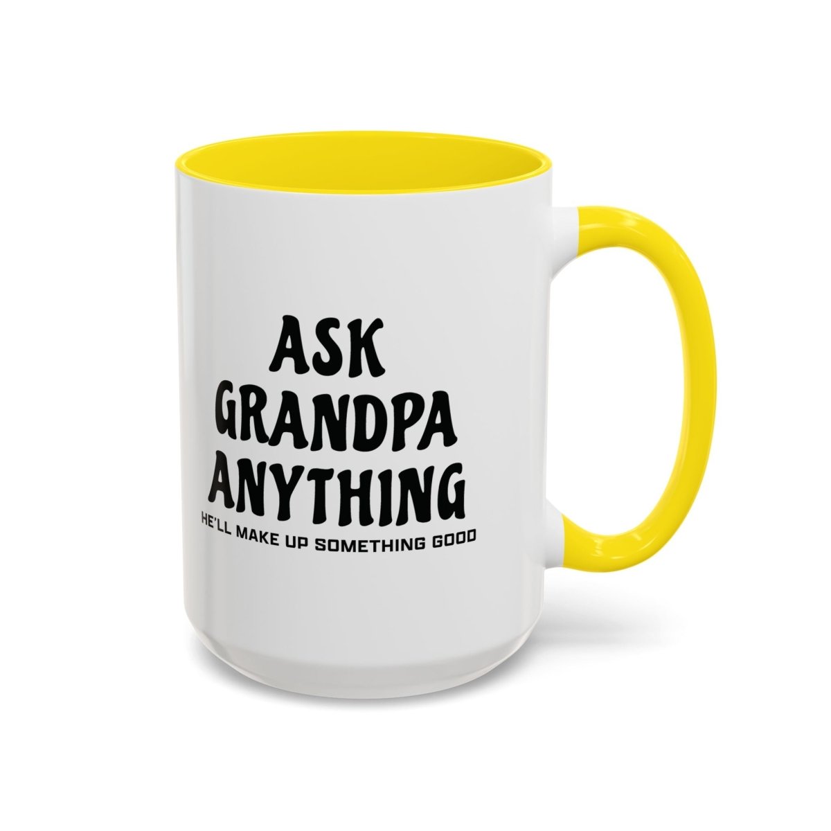 Graphic Accent Coffee Mug (11oz, 15oz) - Ask Grandpa Anything | Mug by atgodanddesigns