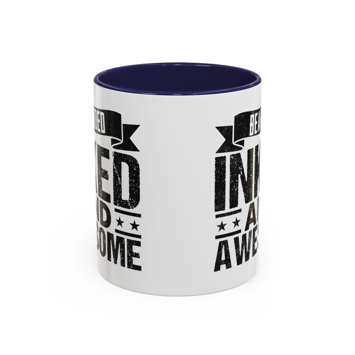 Graphic Accent Coffee Mug (11oz, 15oz) - Bearded Inked and Awesome | Mug by atgodanddesigns