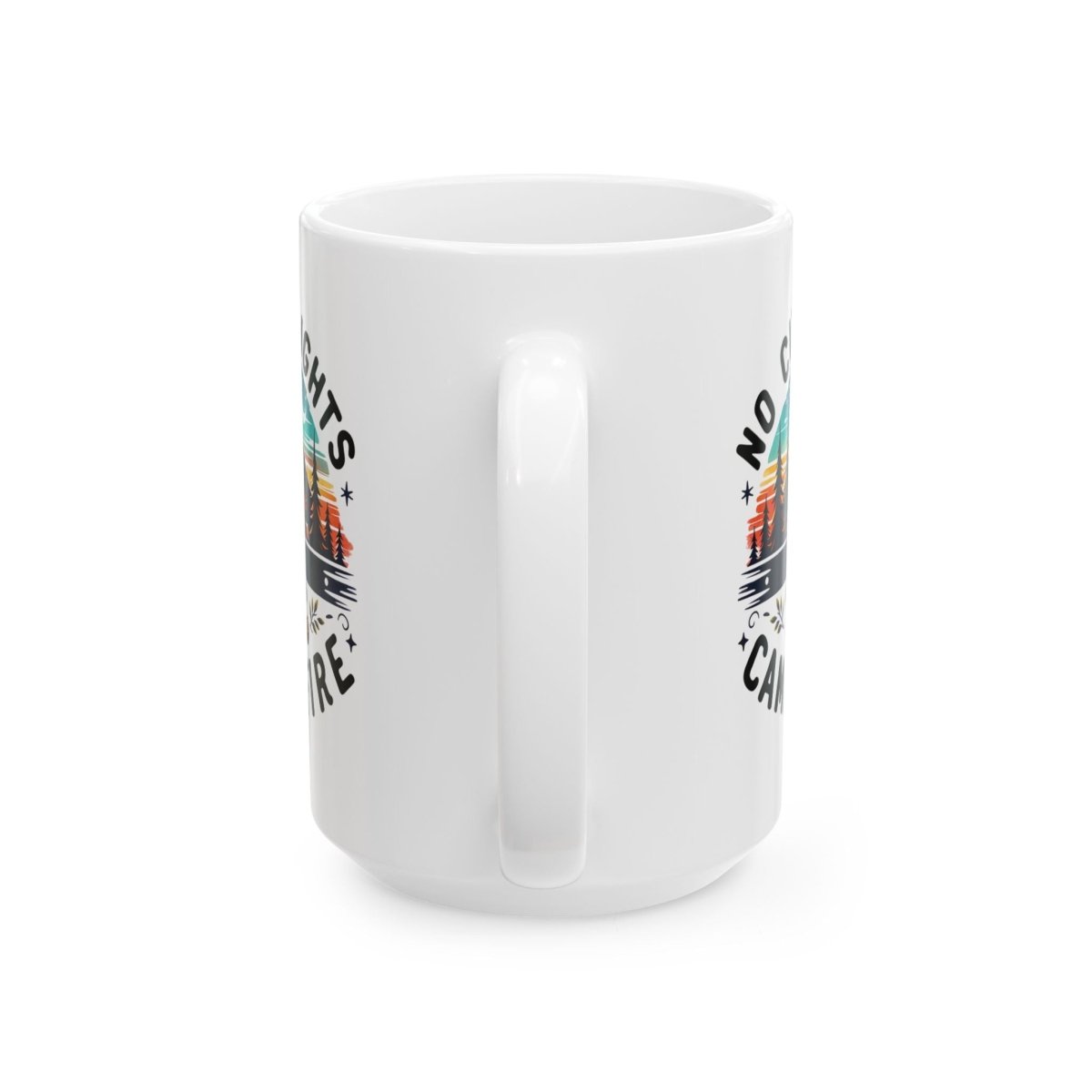 Graphic Ceramic Mug (11oz., 15oz.) — No Cities, No Lights, Just Campfire | Mug by atgodanddesigns