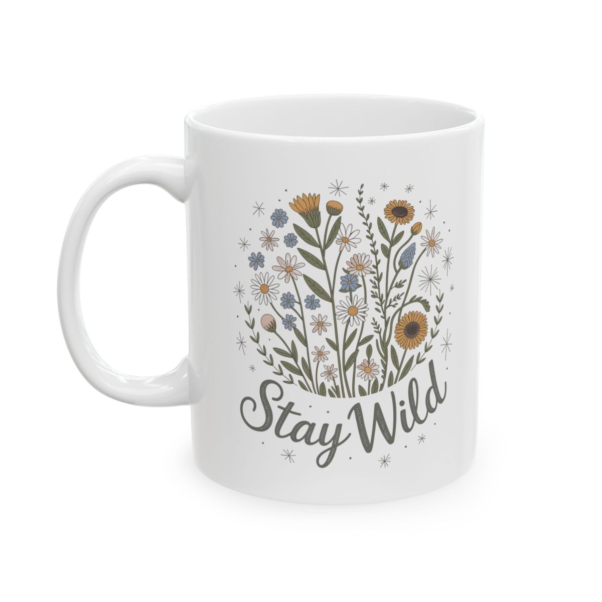 Graphic Ceramic Mug (11oz, 15oz) - Stay Wild | Mug by atgodanddesigns