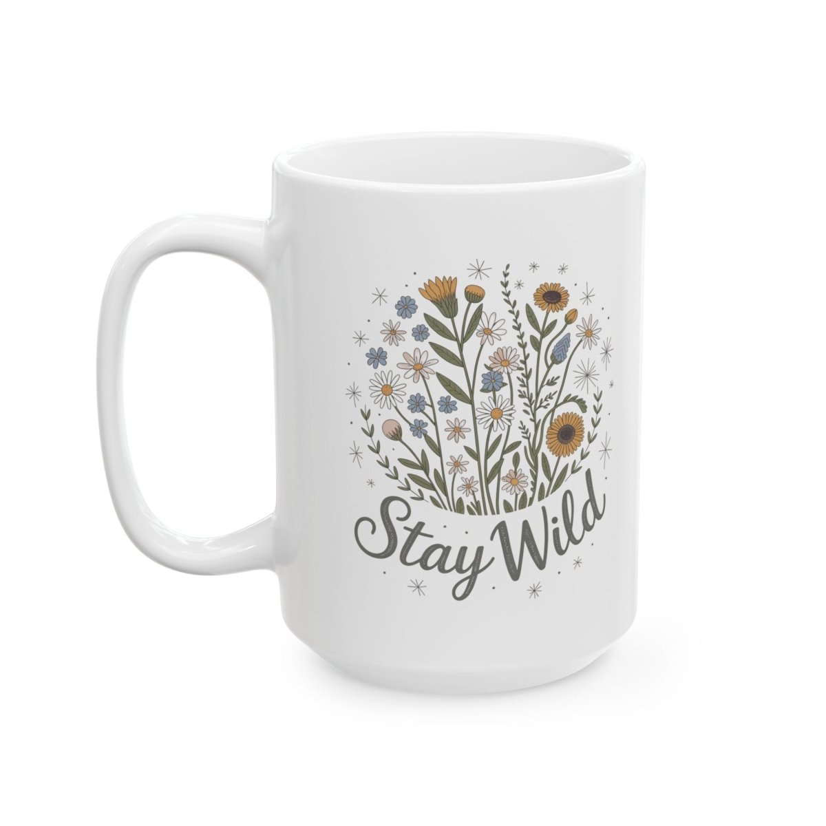 Graphic Ceramic Mug (11oz, 15oz) - Stay Wild | Mug by atgodanddesigns