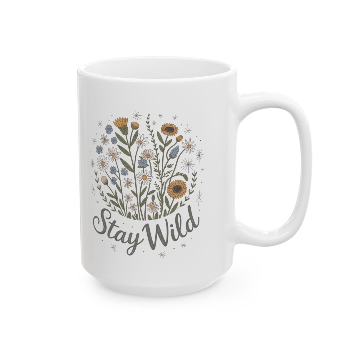 Graphic Ceramic Mug (11oz, 15oz) - Stay Wild | Mug by atgodanddesigns