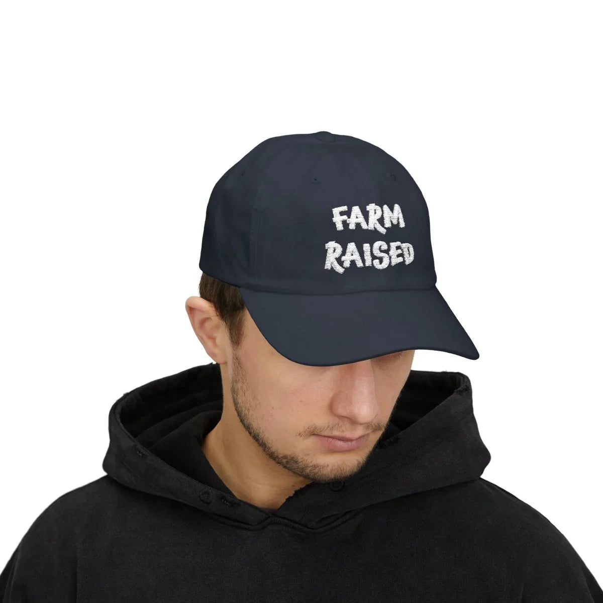 Graphic Classic Dad Cap Embroidered - Farm Raised | Hats by atgodanddesigns