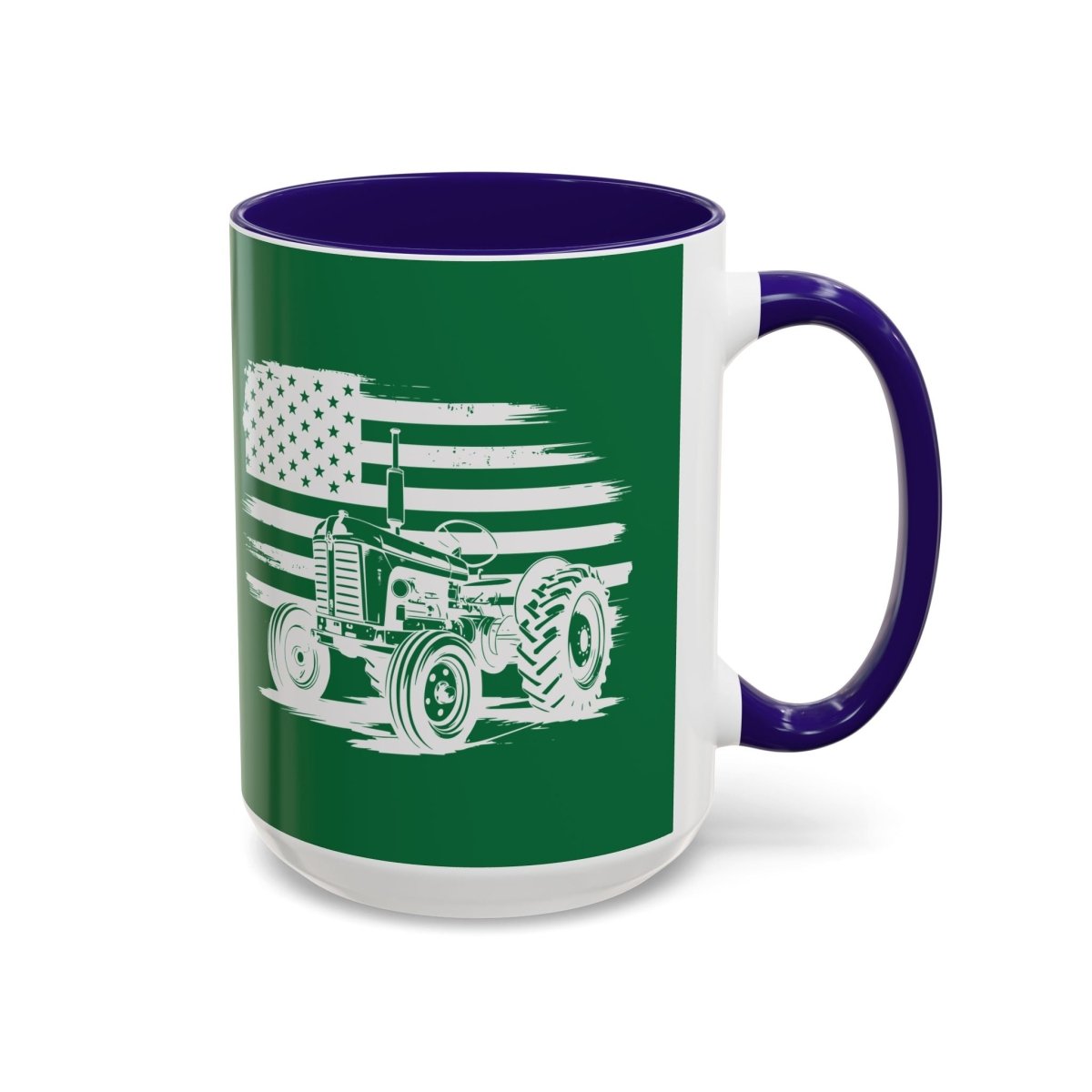 Graphic Colorful Mug (11oz, 15oz) - Tractor and American flag | Mug by atgodanddesigns