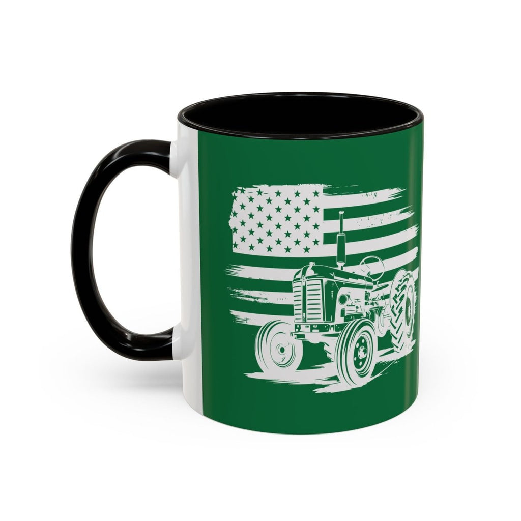 Graphic Colorful Mug (11oz, 15oz) - Tractor and American flag | Mug by atgodanddesigns