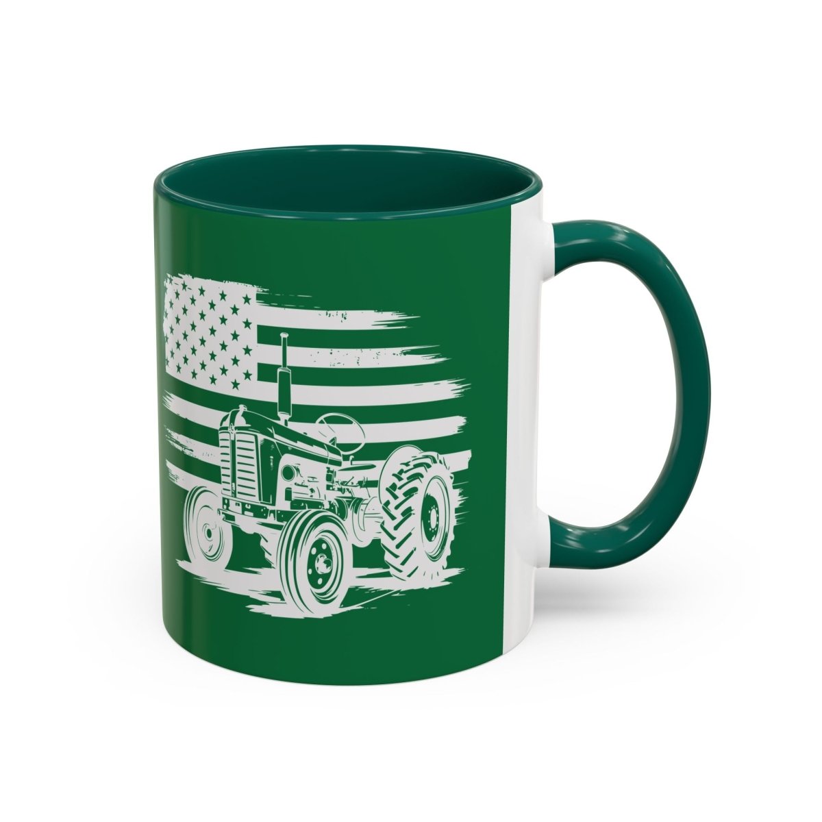 Graphic Colorful Mug (11oz, 15oz) - Tractor and American flag | Mug by atgodanddesigns