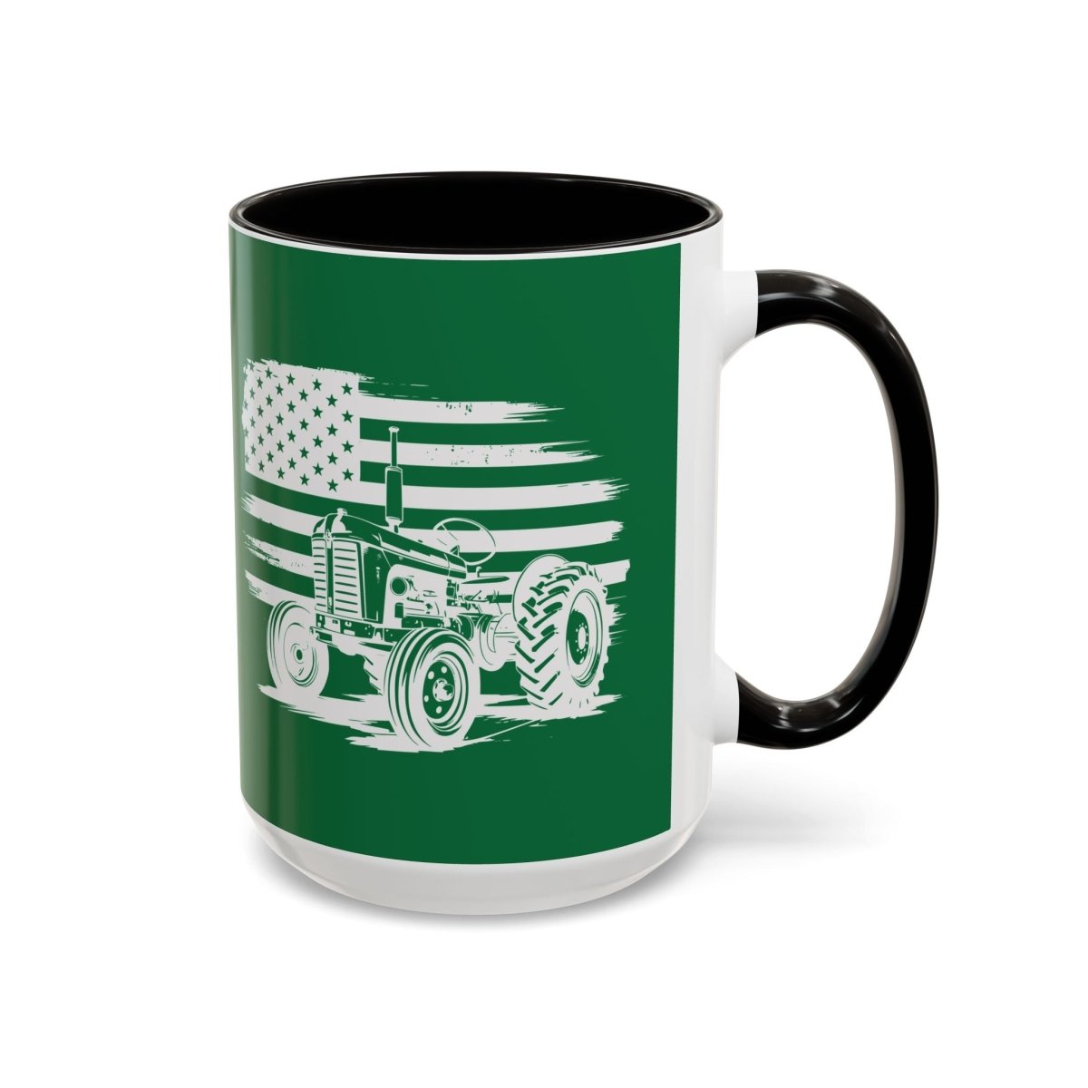 Graphic Colorful Mug (11oz, 15oz) - Tractor and American flag | Mug by atgodanddesigns