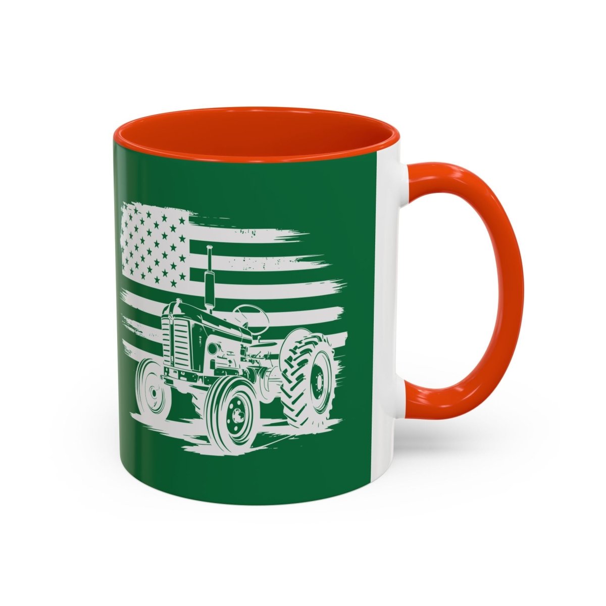 Graphic Colorful Mug (11oz, 15oz) - Tractor and American flag | Mug by atgodanddesigns