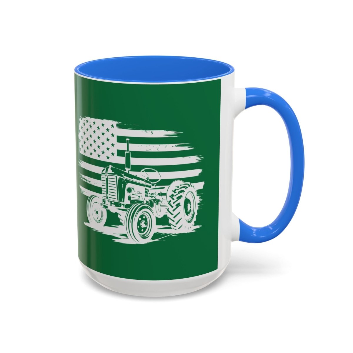 Graphic Colorful Mug (11oz, 15oz) - Tractor and American flag | Mug by atgodanddesigns