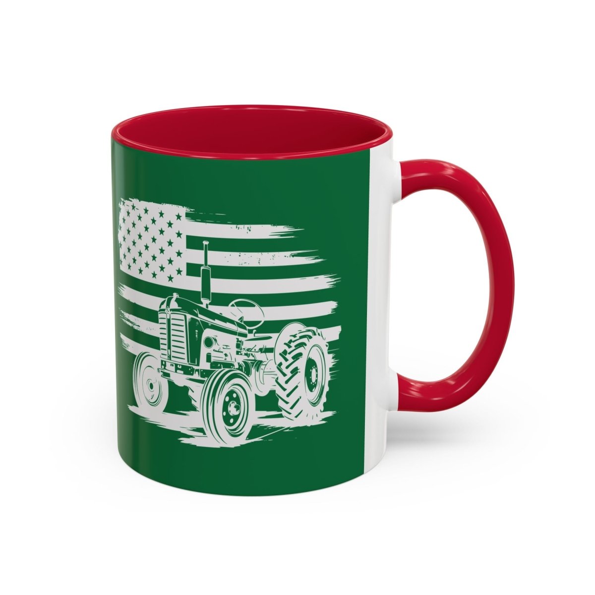 Graphic Colorful Mug (11oz, 15oz) - Tractor and American flag | Mug by atgodanddesigns