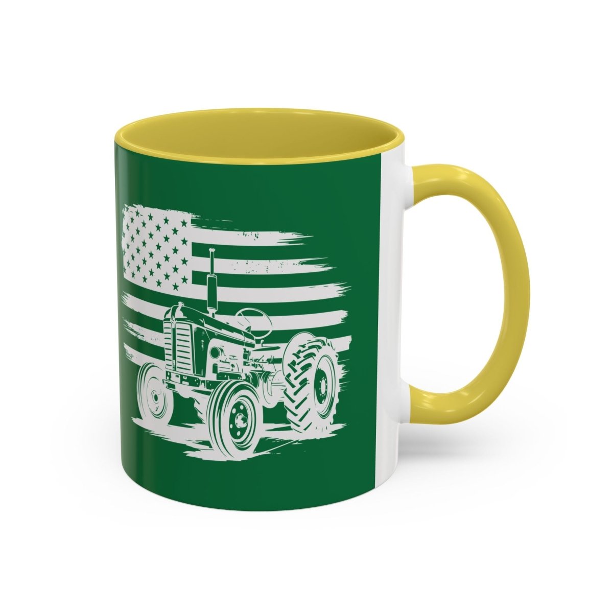 Graphic Colorful Mug (11oz, 15oz) - Tractor and American flag | Mug by atgodanddesigns