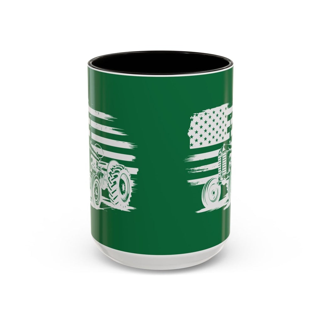 Graphic Colorful Mug (11oz, 15oz) - Tractor and American flag | Mug by atgodanddesigns