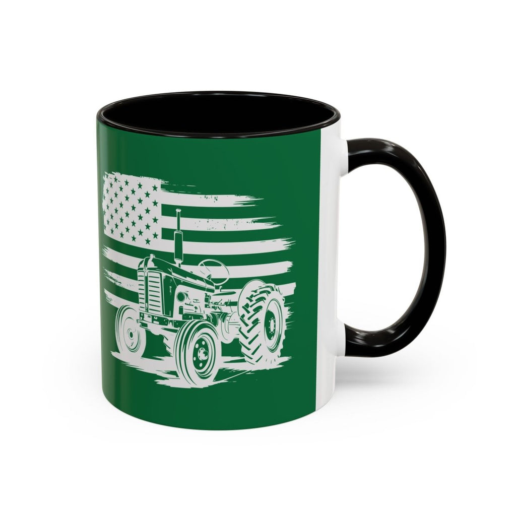 Graphic Colorful Mug (11oz, 15oz) - Tractor and American flag | Mug by atgodanddesigns