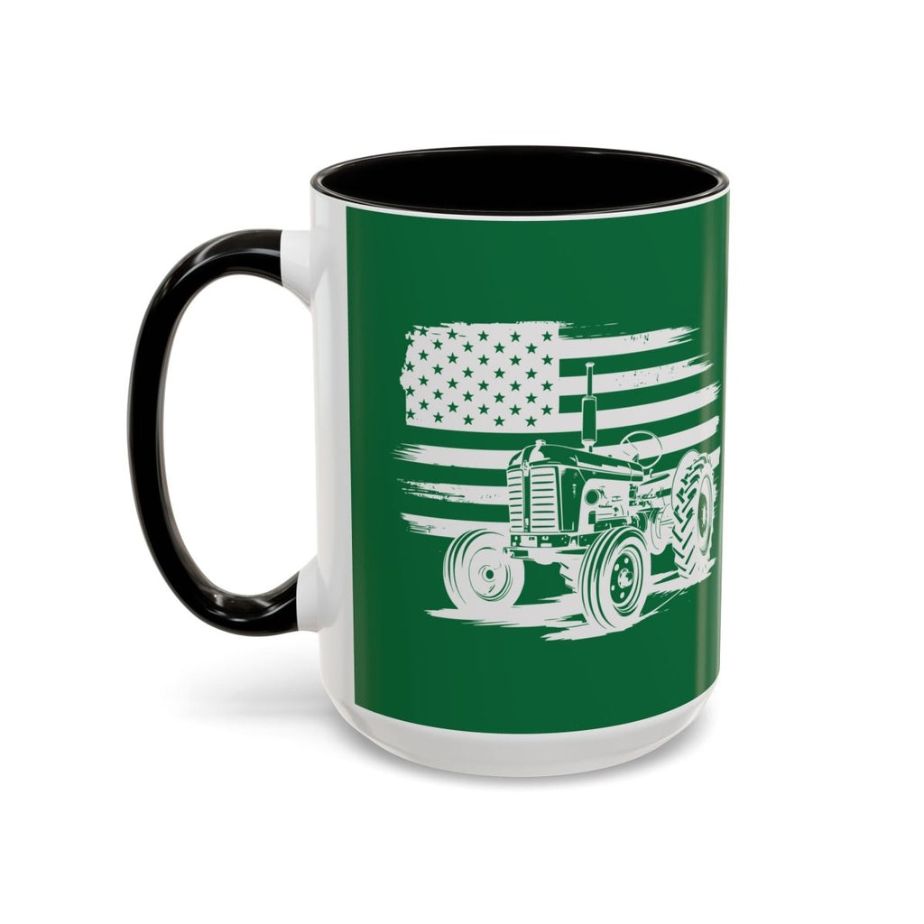 Graphic Colorful Mug (11oz, 15oz) - Tractor and American flag | Mug by atgodanddesigns