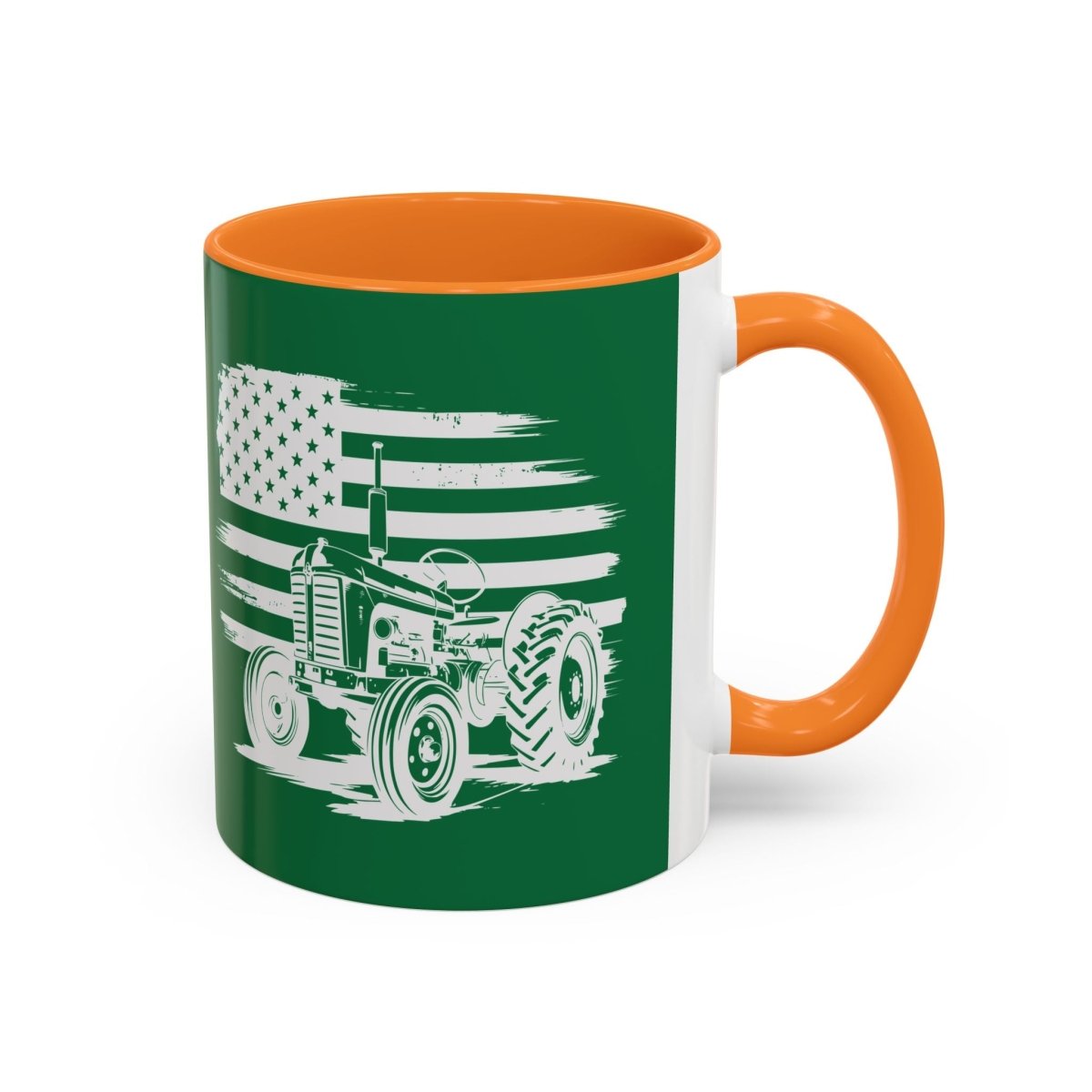 Graphic Colorful Mug (11oz, 15oz) - Tractor and American flag | Mug by atgodanddesigns