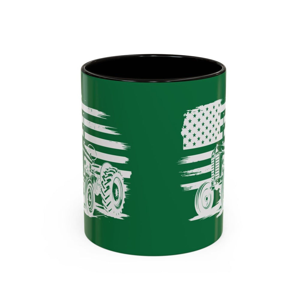Graphic Colorful Mug (11oz, 15oz) - Tractor and American flag | Mug by atgodanddesigns