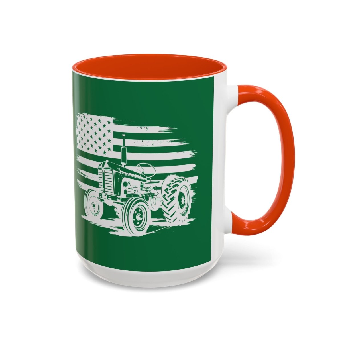 Graphic Colorful Mug (11oz, 15oz) - Tractor and American flag | Mug by atgodanddesigns